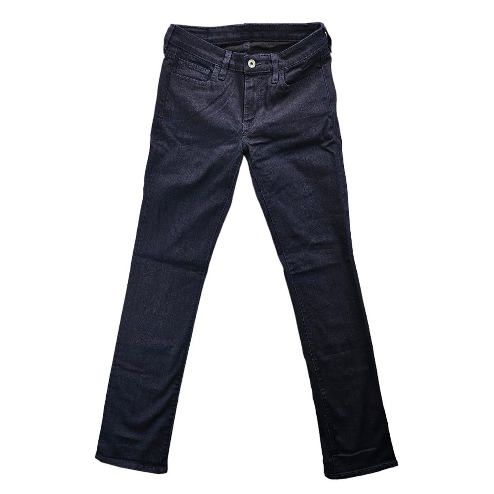 BIG STAR Women Size 4 26 Liv Straight Boot Dark Wash Denim Blue Jeans Casualwear